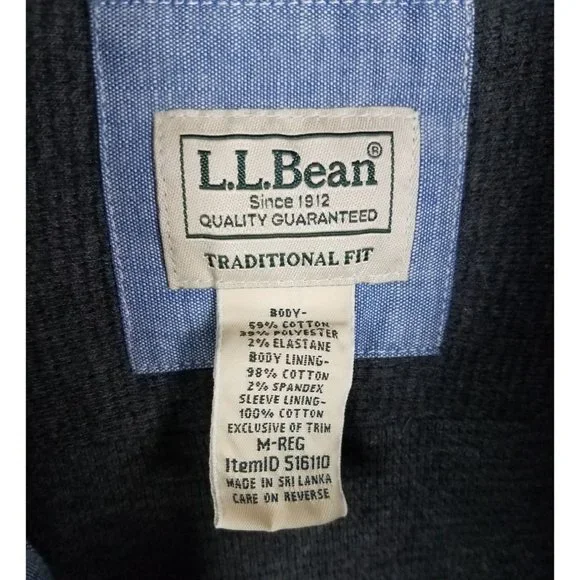 L.L.Bean Men's Sz. M Navy & Green Flannel Snap Front Shirt Jacket - Picture 2 of 7